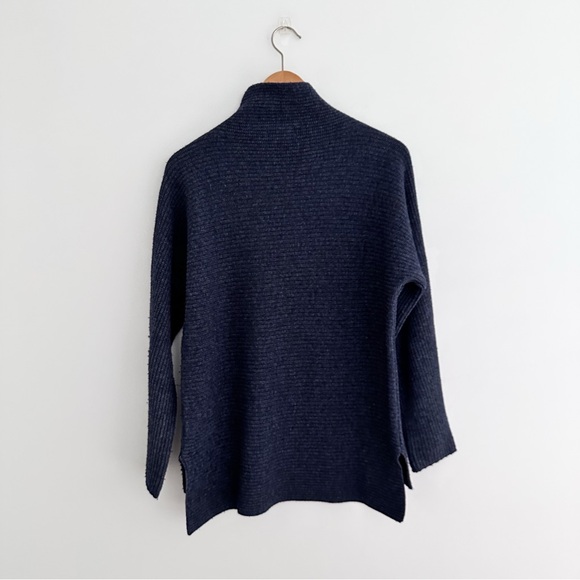 Benedetta B. Merino Wool Cashmere Blend Mock Neck Ribbed Sweater Size L - Picture 5 of 8